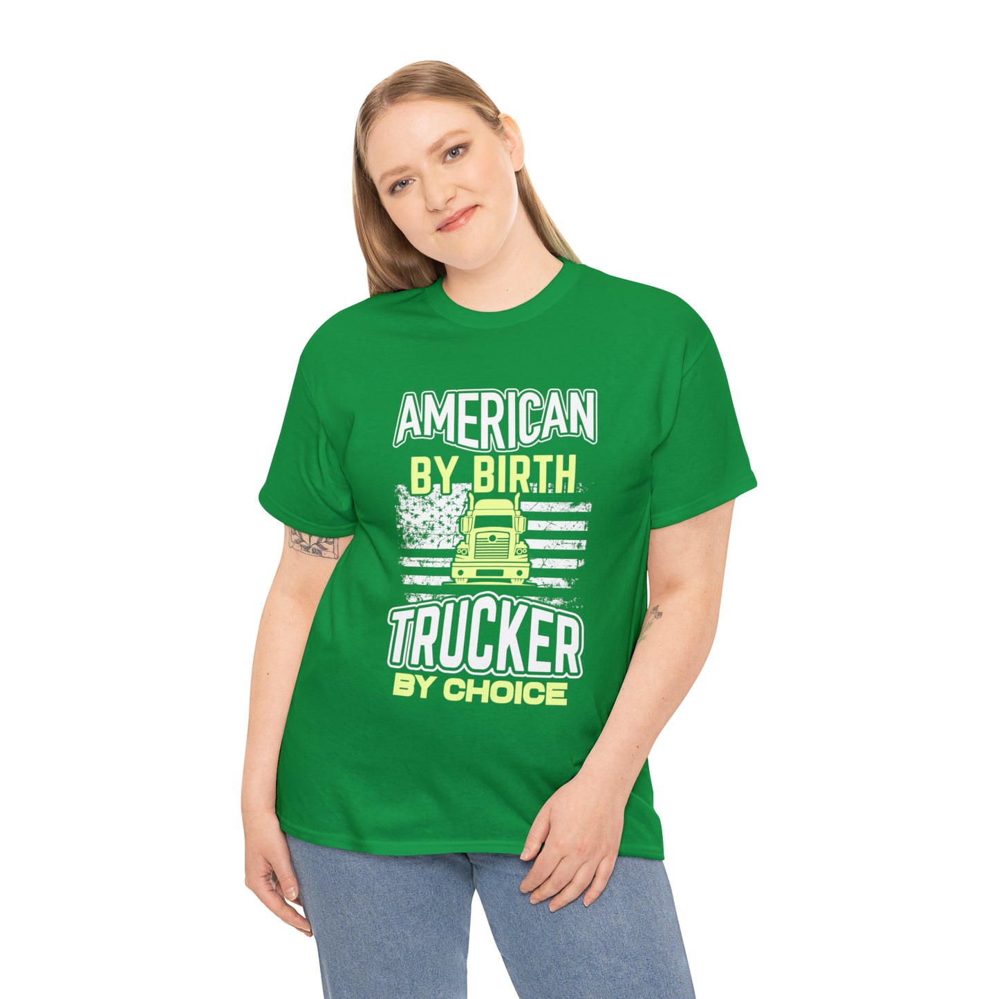 "American By Birth, Trucker By Choice" T-Shirt - Weave Got Gifts - Unique Gifts You Won’t Find Anywhere Else!