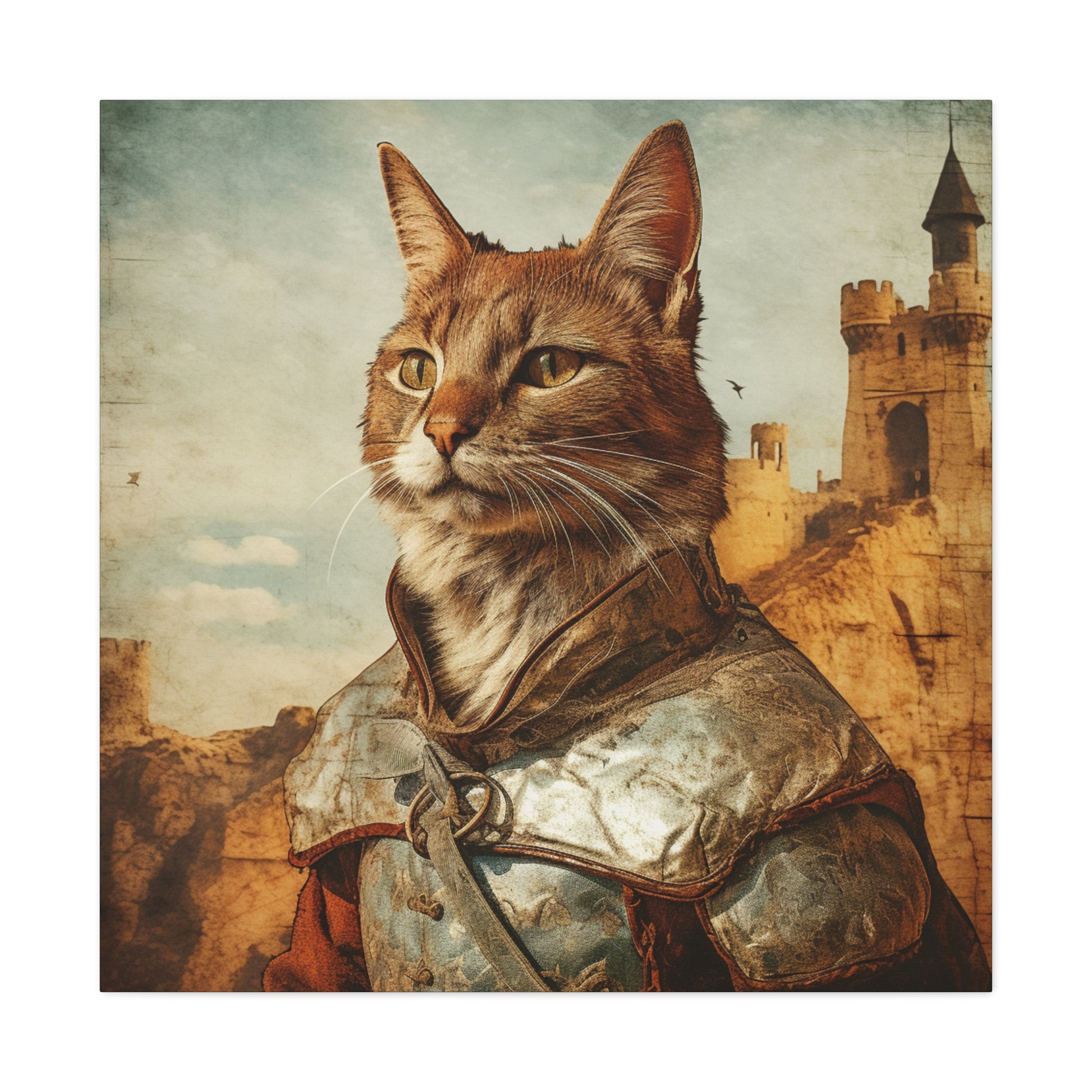 "Medieval Cat Knight" Wall Art - Weave Got Gifts - Unique Gifts You Won’t Find Anywhere Else!