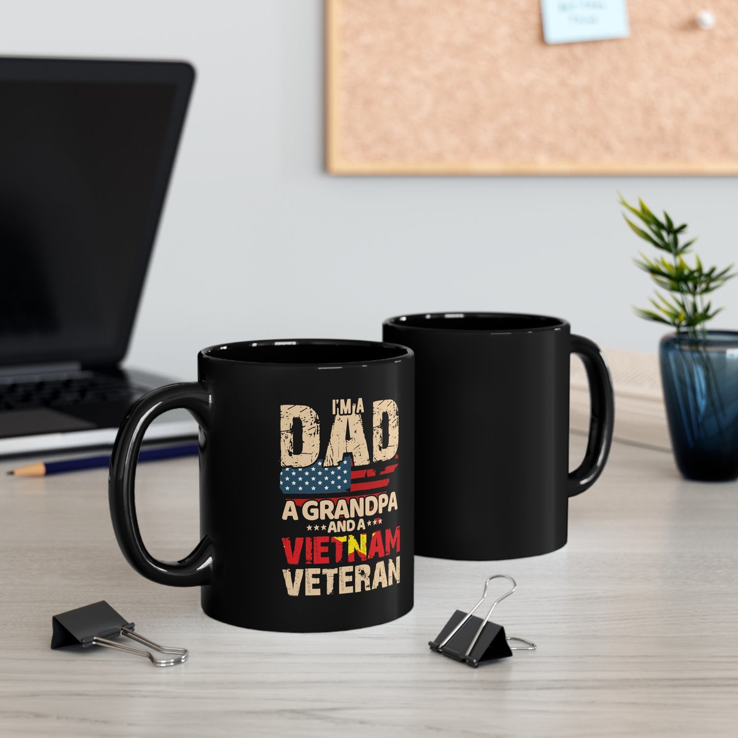 "Dad, Grandpa, Vietnam Veteran" 11oz Black Mug - Weave Got Gifts - Unique Gifts You Won’t Find Anywhere Else!