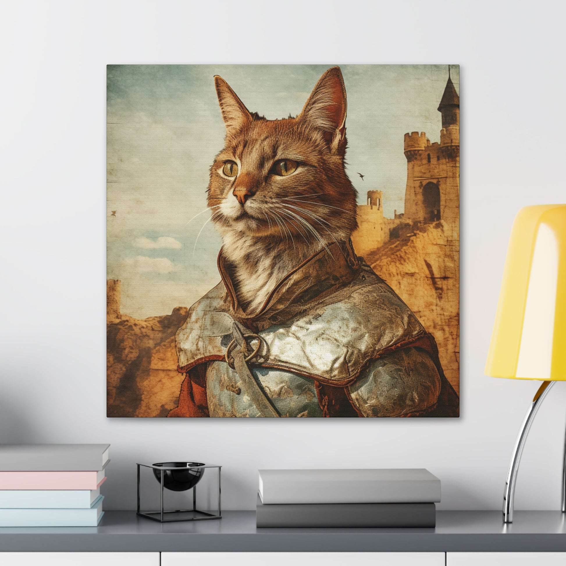 "Medieval Cat Knight" Wall Art - Weave Got Gifts - Unique Gifts You Won’t Find Anywhere Else!