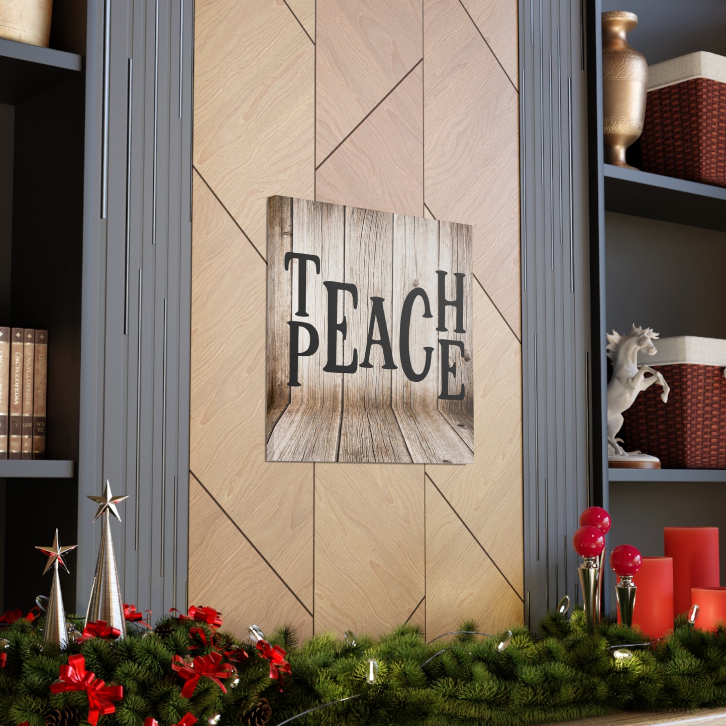 "Teach Peace" Rustic Wall Art - Weave Got Gifts - Unique Gifts You Won’t Find Anywhere Else!