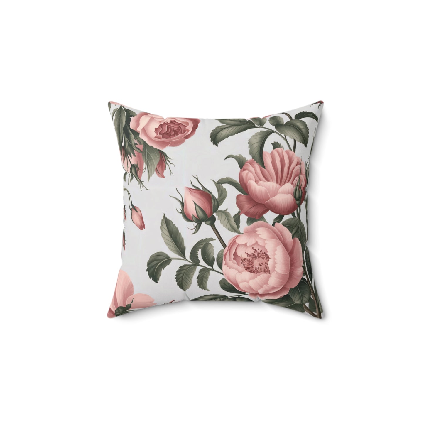 Pink Floral Throw Pillow