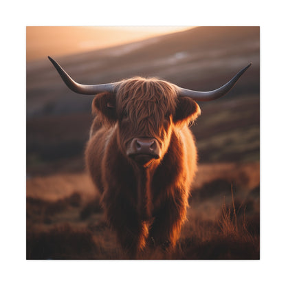 Beautiful highland cow art for rural home decor
