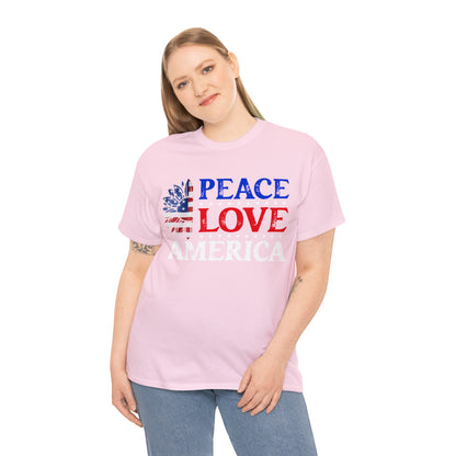 "Peace, Love, America" T-Shirt - Weave Got Gifts - Unique Gifts You Won’t Find Anywhere Else!