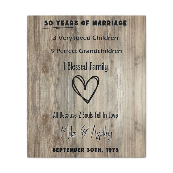 "50 Years Of Marriage" Wall Art - Weave Got Gifts - Unique Gifts You Won’t Find Anywhere Else!