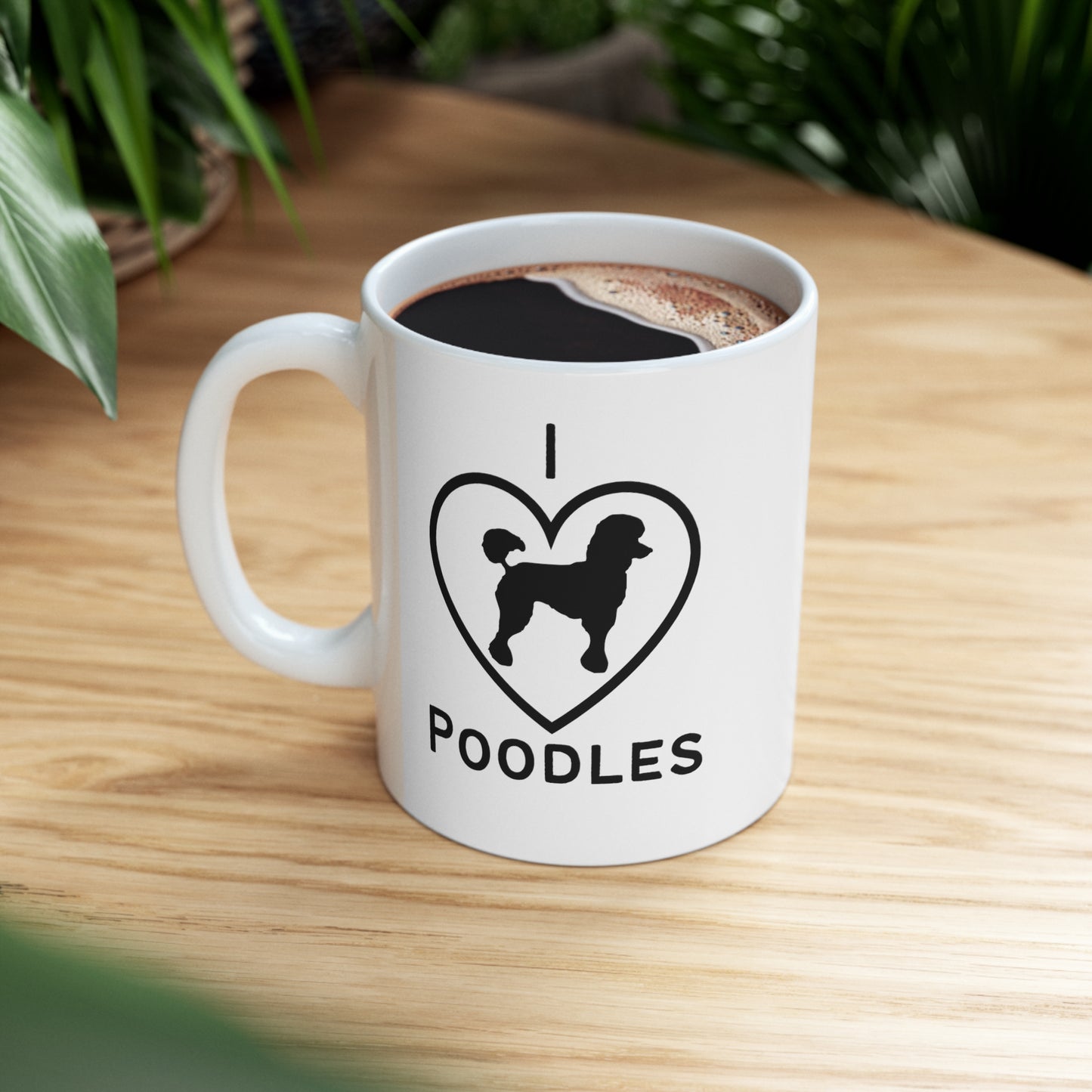 I Love Poodles Coffee Mug – Adorable Poodle Heart Mug

