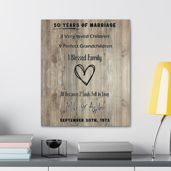 "50 Years Of Marriage" Wall Art - Weave Got Gifts - Unique Gifts You Won’t Find Anywhere Else!