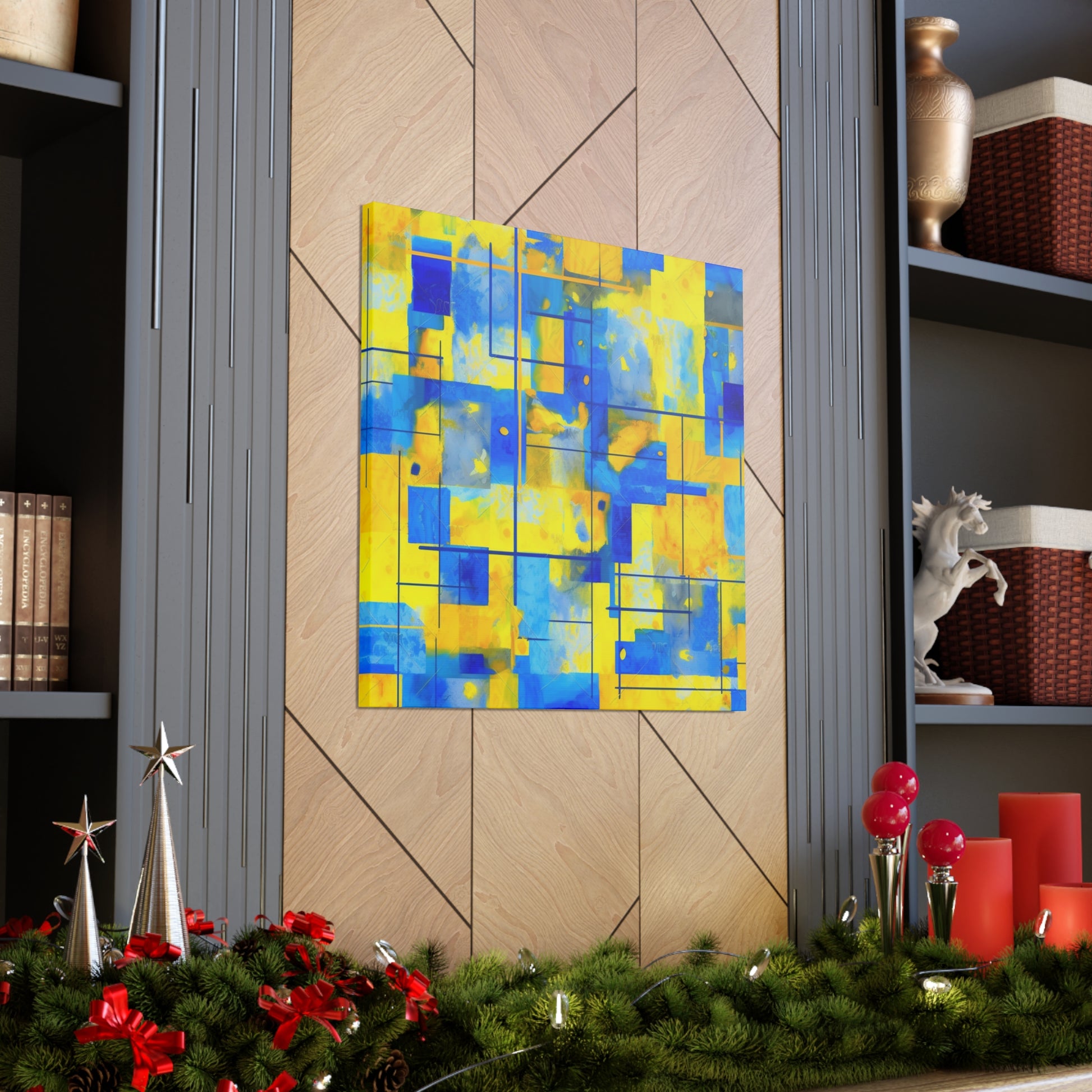 "Yellow & Blue" Canvas Wall Art - Weave Got Gifts - Unique Gifts You Won’t Find Anywhere Else!