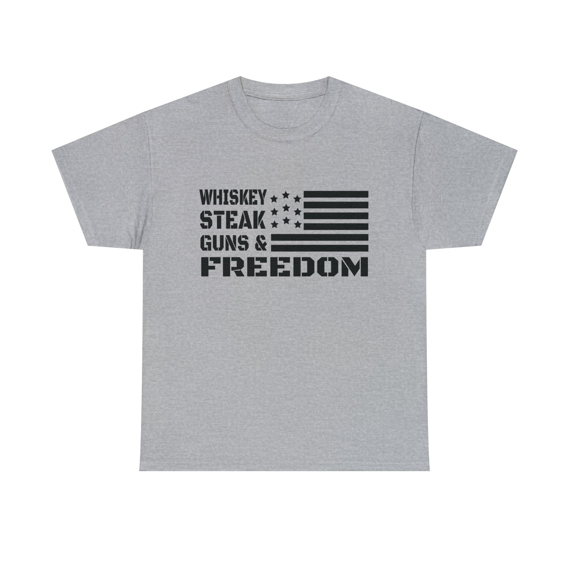 "Whiskey, Steak, Guns & Freedom" T-Shirt - Weave Got Gifts - Unique Gifts You Won’t Find Anywhere Else!