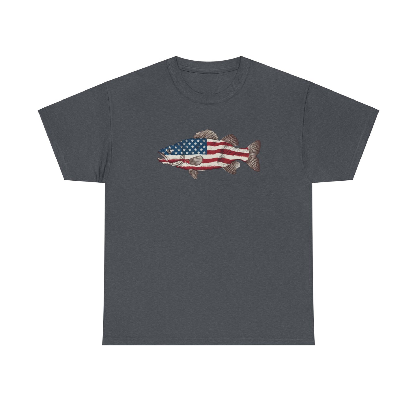 American flag catfish T-shirt for anglers
