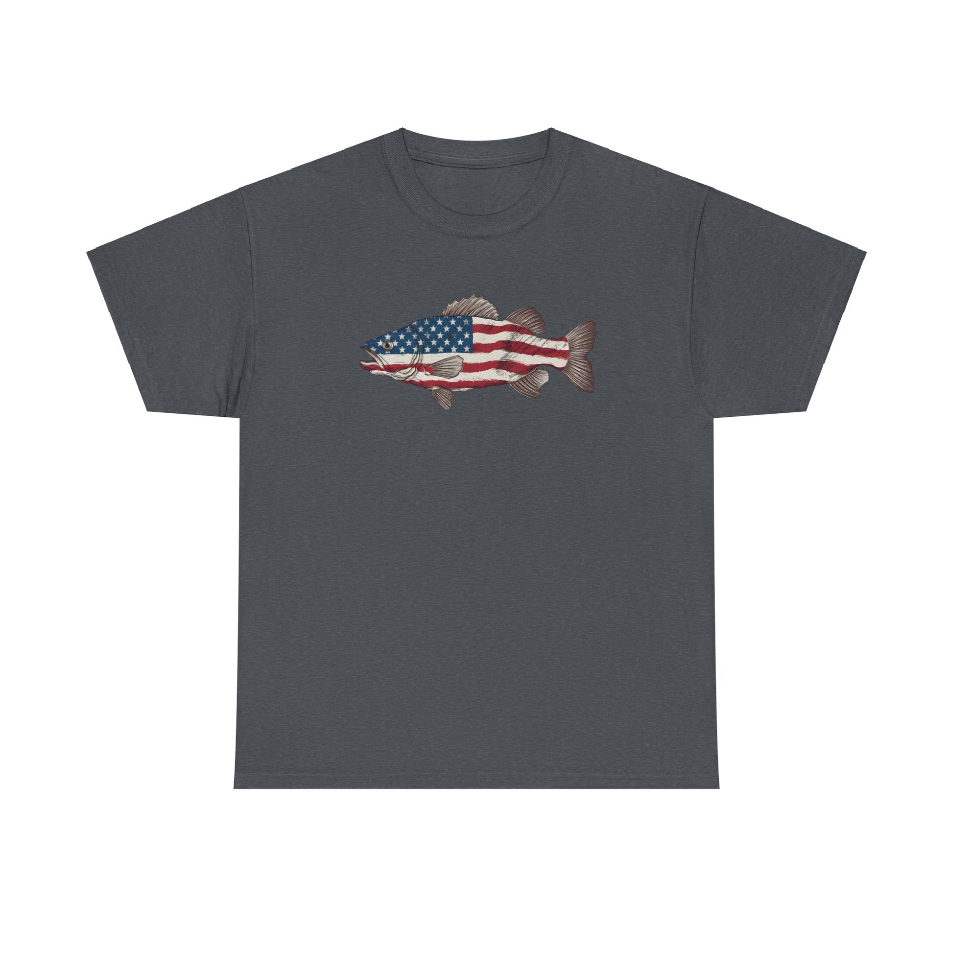 American flag catfish T-shirt for anglers
