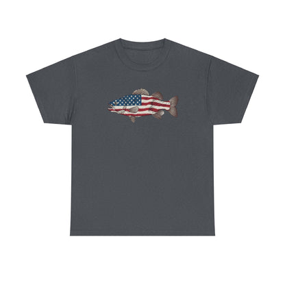 American flag catfish T-shirt for anglers
