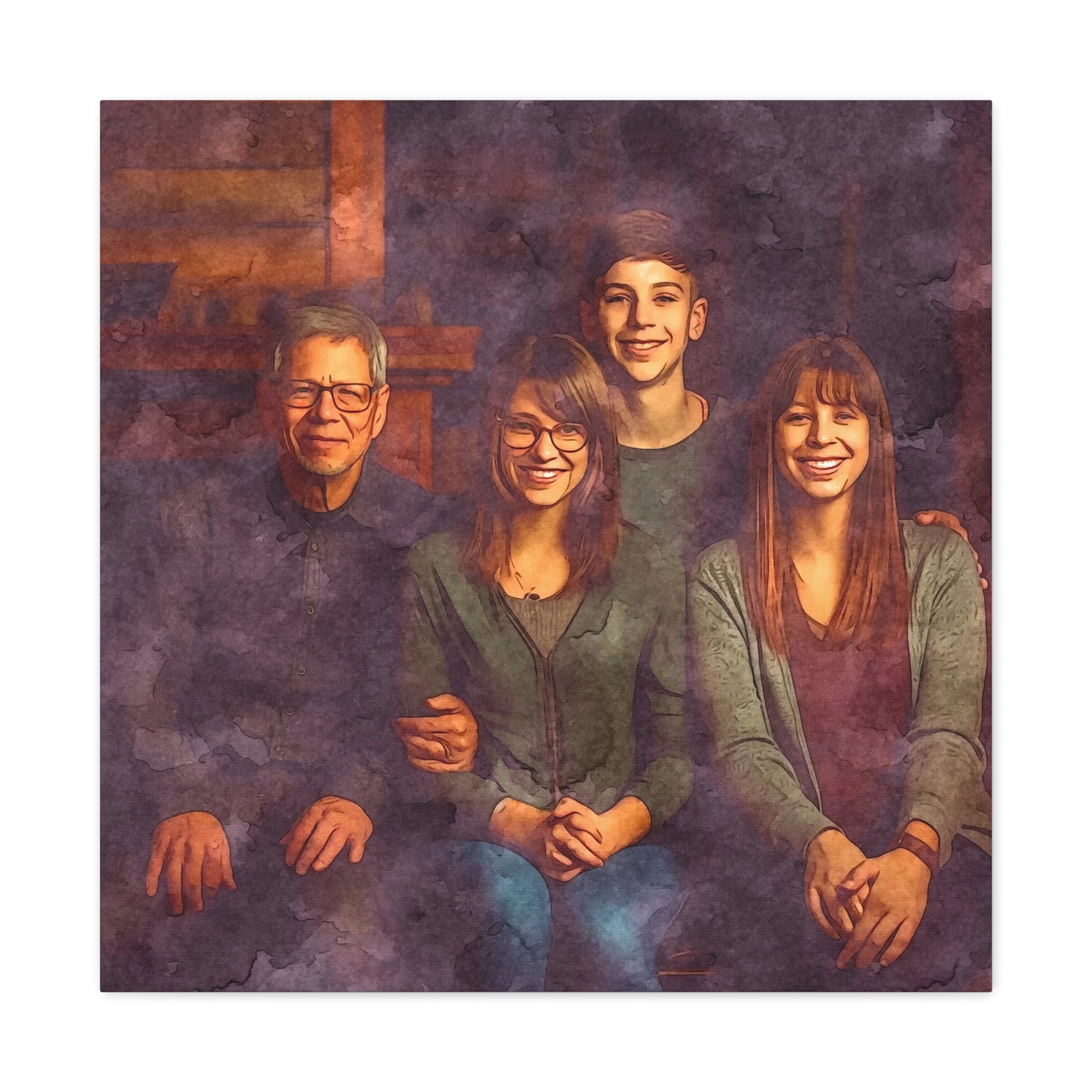 "Family In Watercolor" Custom Wall Art - Weave Got Gifts - Unique Gifts You Won’t Find Anywhere Else!