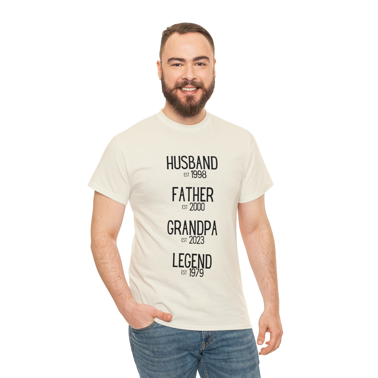 Custom "Husband, Father, Grandpa, Established" T-Shirt - Weave Got Gifts - Unique Gifts You Won’t Find Anywhere Else!