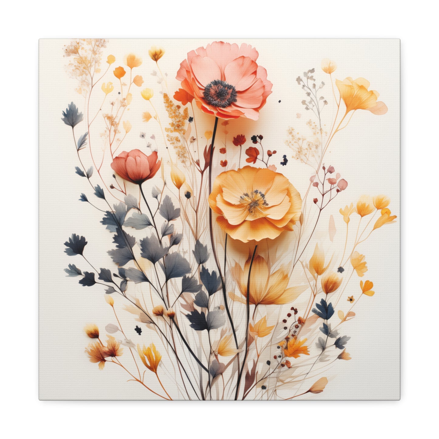 Soft watercolor flower canvas wall art
