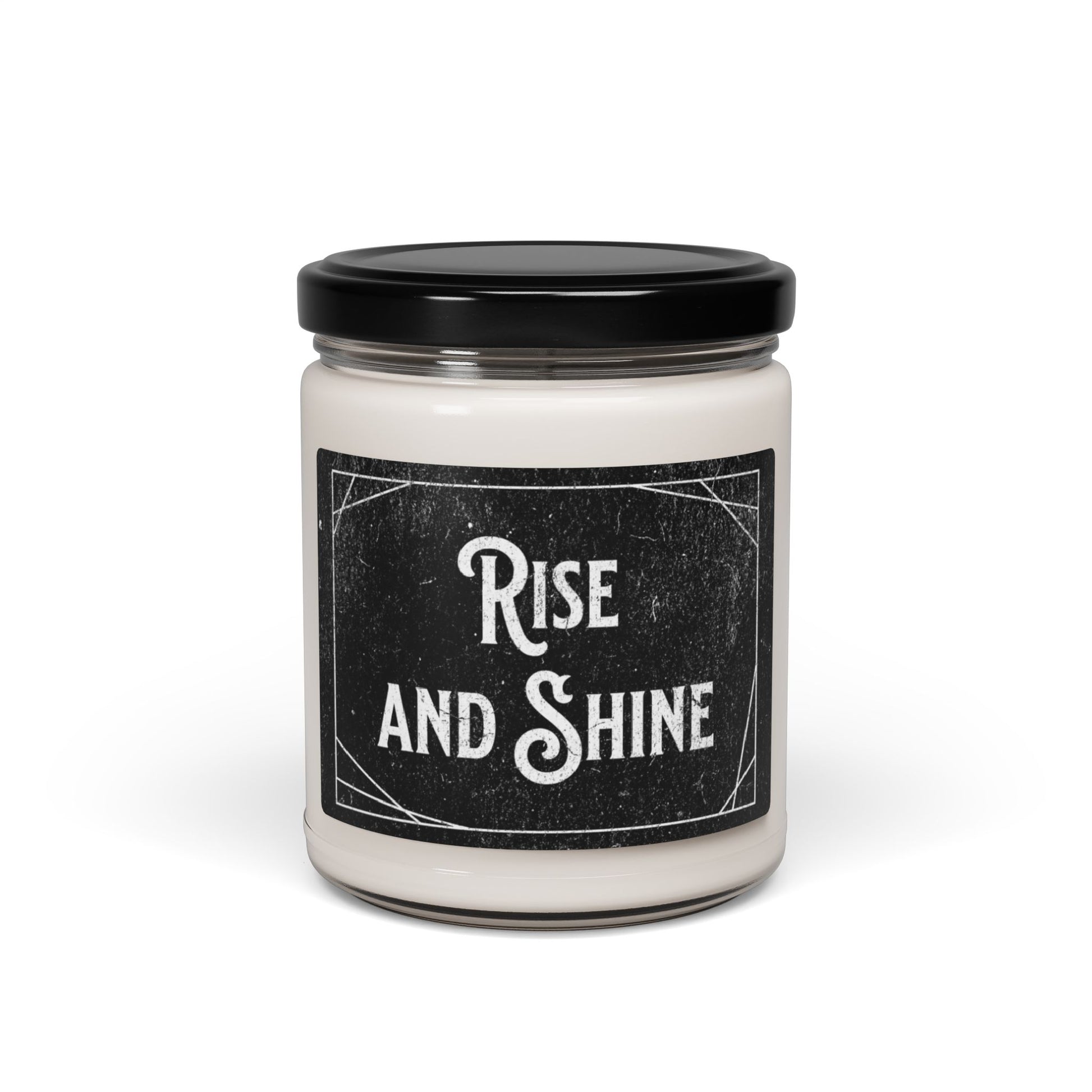 Motivational candle with black industrial-style background
