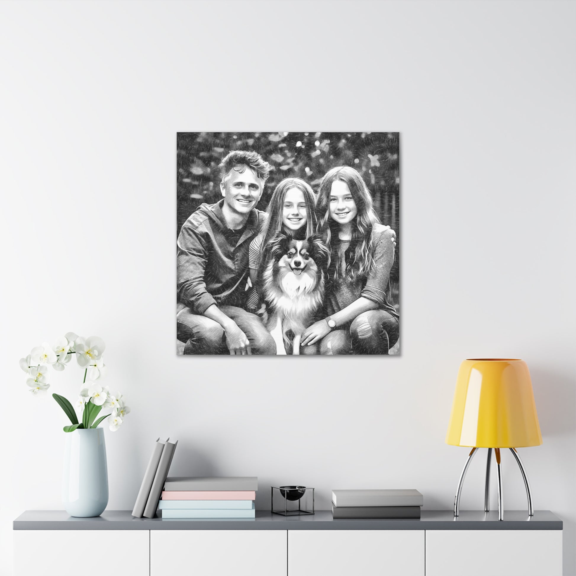 "Black & White Family Photo" Custom Wall Art - Weave Got Gifts - Unique Gifts You Won’t Find Anywhere Else!