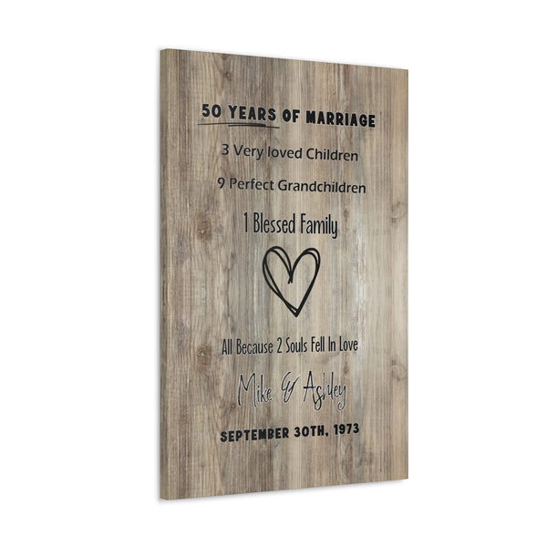 "50 Years Of Marriage" Wall Art - Weave Got Gifts - Unique Gifts You Won’t Find Anywhere Else!