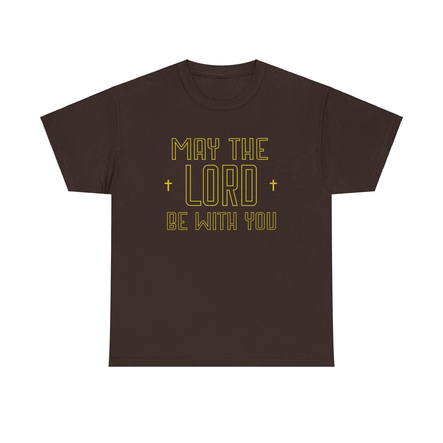 Christian t-shirt with "May the Lord be with you" in a bold font
