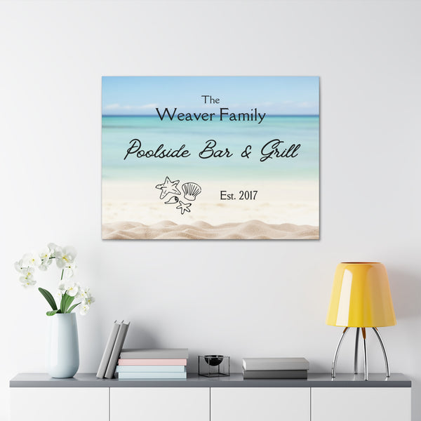 Custom "Family Poolside Bar & Grill" Wall Art - Weave Got Gifts - Unique Gifts You Won’t Find Anywhere Else!