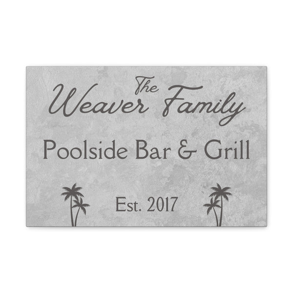 Custom "Family Poolside Bar & Grill" Wall Art - Weave Got Gifts - Unique Gifts You Won’t Find Anywhere Else!