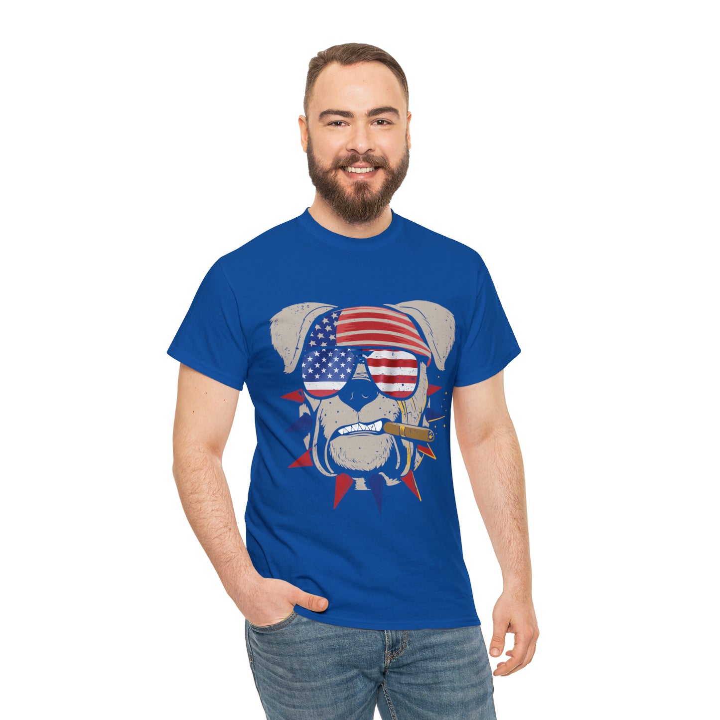 "Patriotic Pup With Cigar" T-Shirt - Weave Got Gifts - Unique Gifts You Won’t Find Anywhere Else!