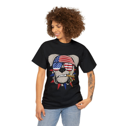 "Patriotic Pup With Cigar" T-Shirt - Weave Got Gifts - Unique Gifts You Won’t Find Anywhere Else!