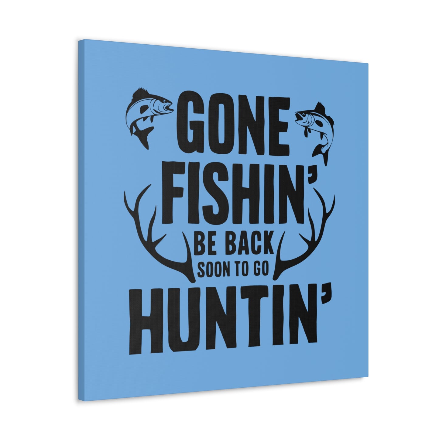 "Fishing and Hunting Themed Canvas Art Decor"