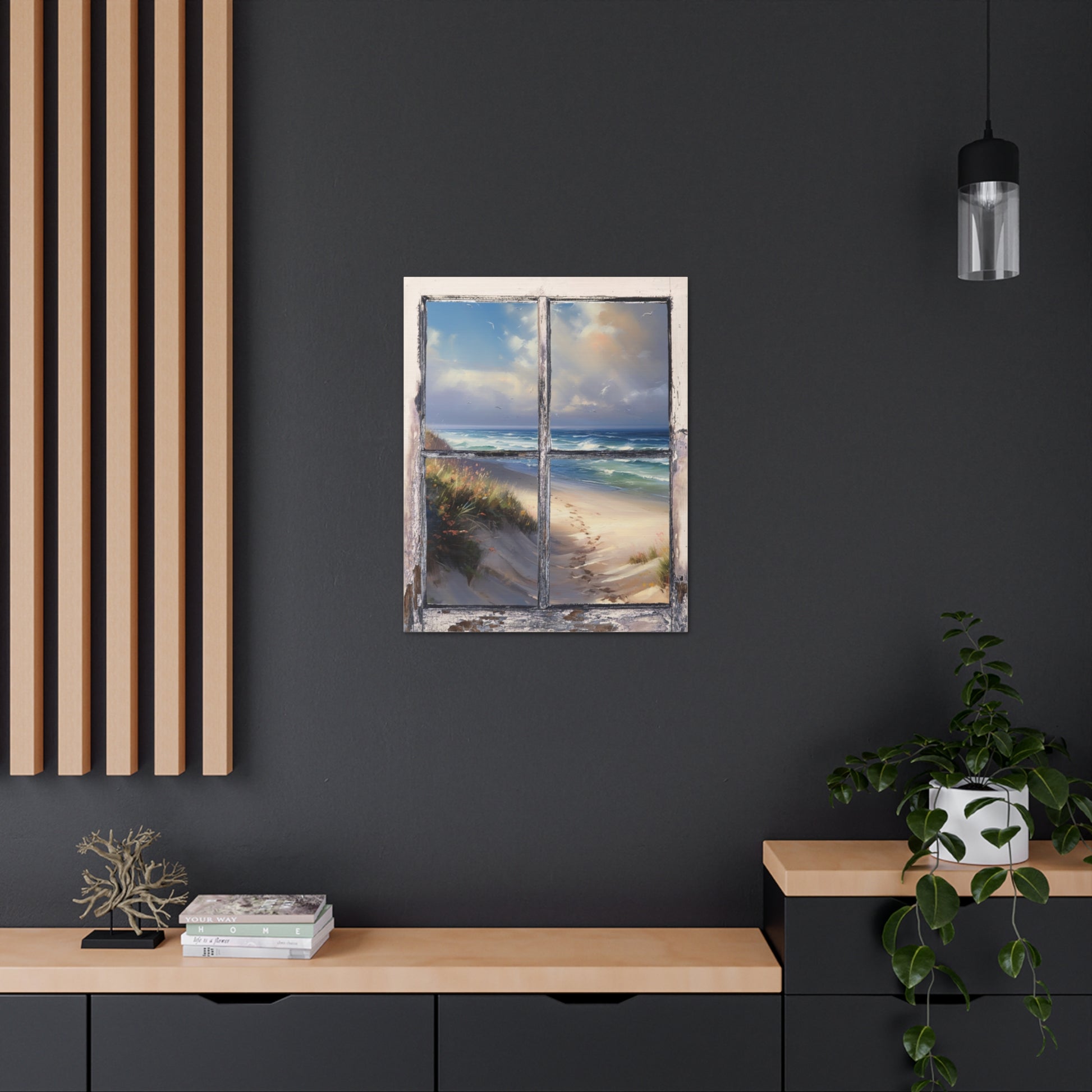 "Sandy Beach Window View" Wall Art - Weave Got Gifts - Unique Gifts You Won’t Find Anywhere Else!