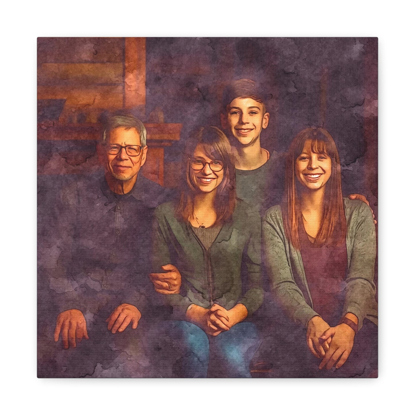 "Family In Watercolor" Custom Wall Art - Weave Got Gifts - Unique Gifts You Won’t Find Anywhere Else!