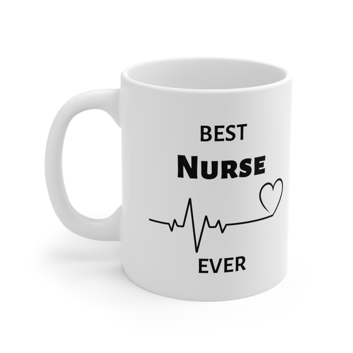 Heartfelt nurse appreciation mug with "Best Nurse Ever" design
