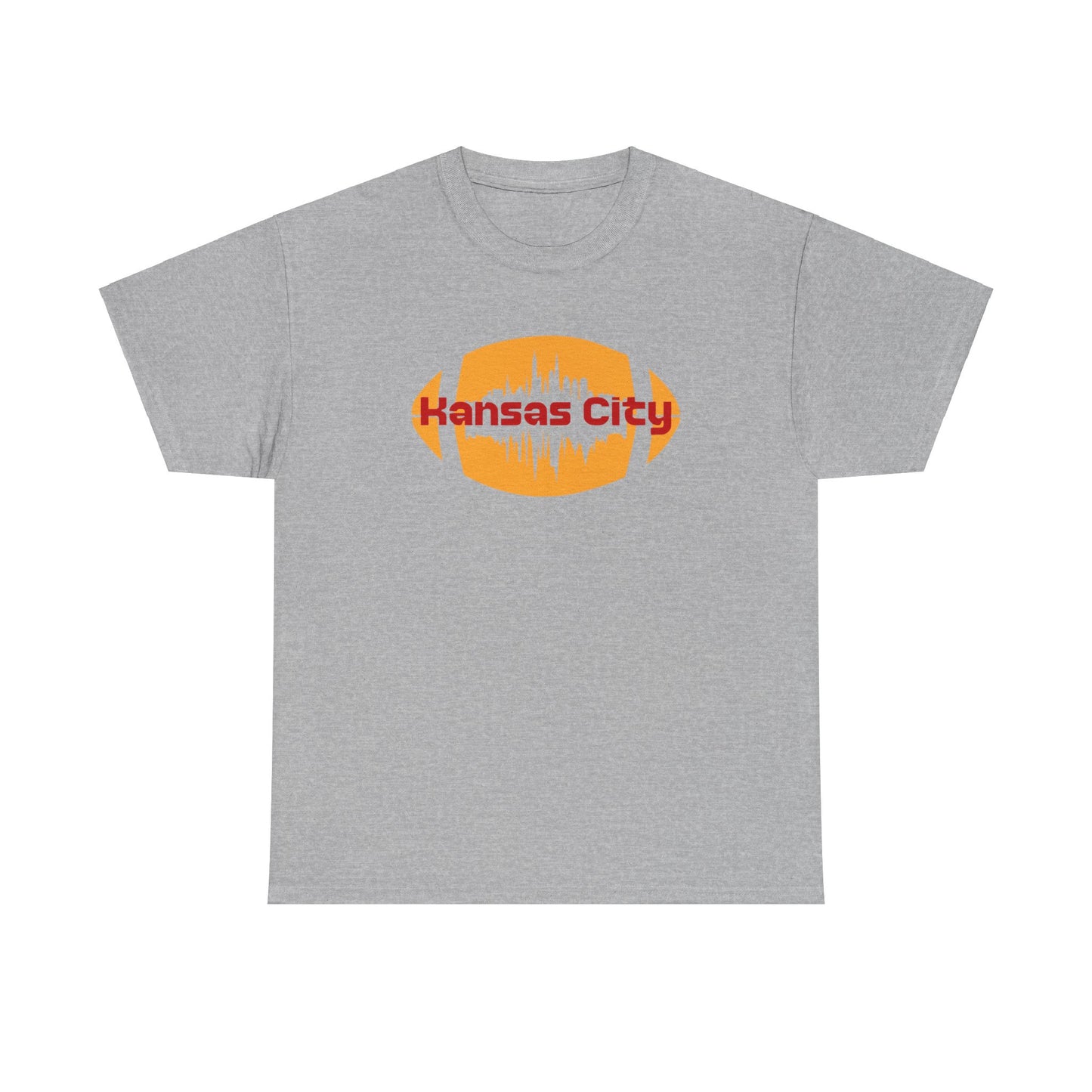 KC football fan t-shirt with bold red "Kansas City" text
