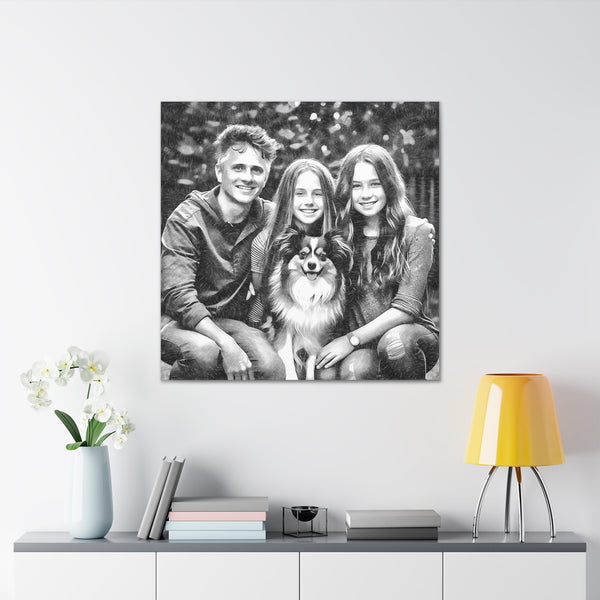 "Black & White Family Photo" Custom Wall Art - Weave Got Gifts - Unique Gifts You Won’t Find Anywhere Else!