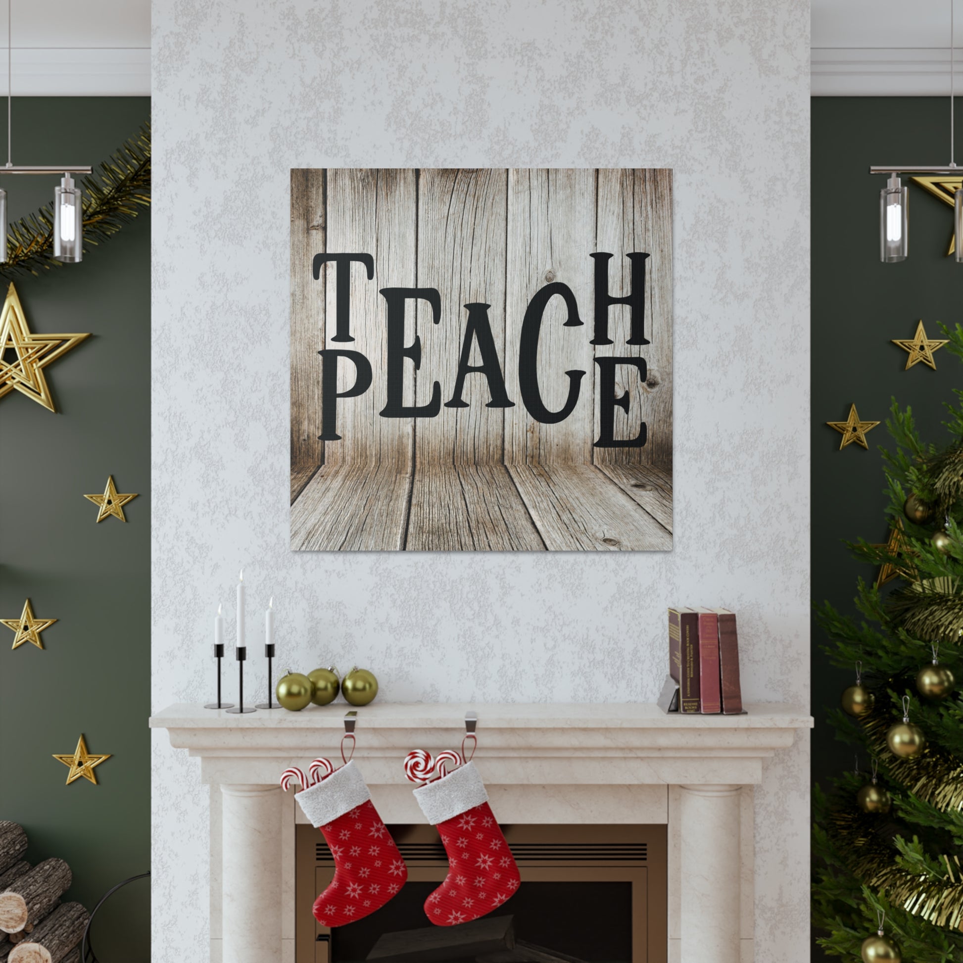 "Teach Peace" Rustic Wall Art - Weave Got Gifts - Unique Gifts You Won’t Find Anywhere Else!