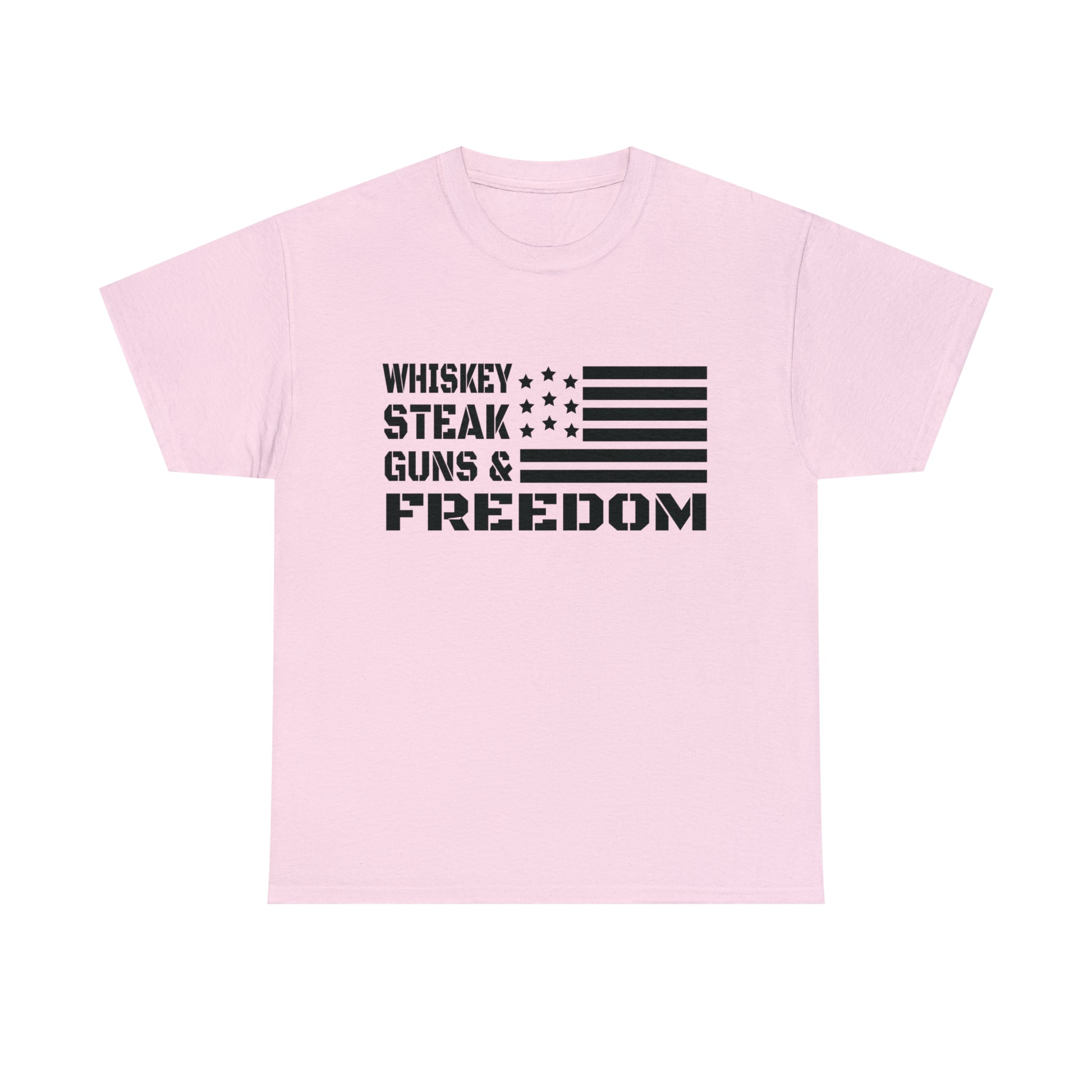 "Whiskey, Steak, Guns & Freedom" T-Shirt - Weave Got Gifts - Unique Gifts You Won’t Find Anywhere Else!