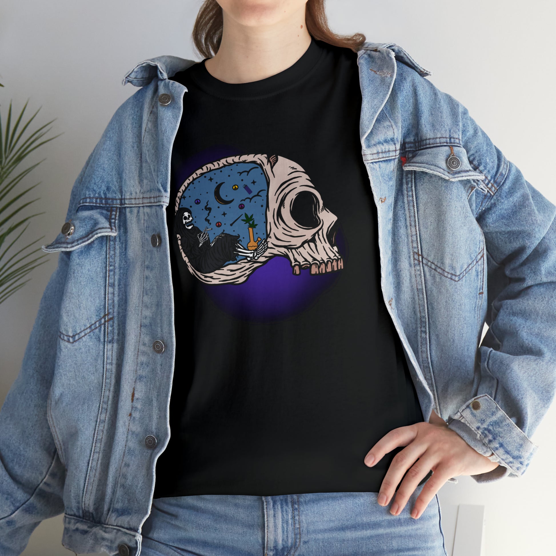 "Grim Reaper Inside Skull Smoking Cannabis" T-Shirt - Weave Got Gifts - Unique Gifts You Won’t Find Anywhere Else!