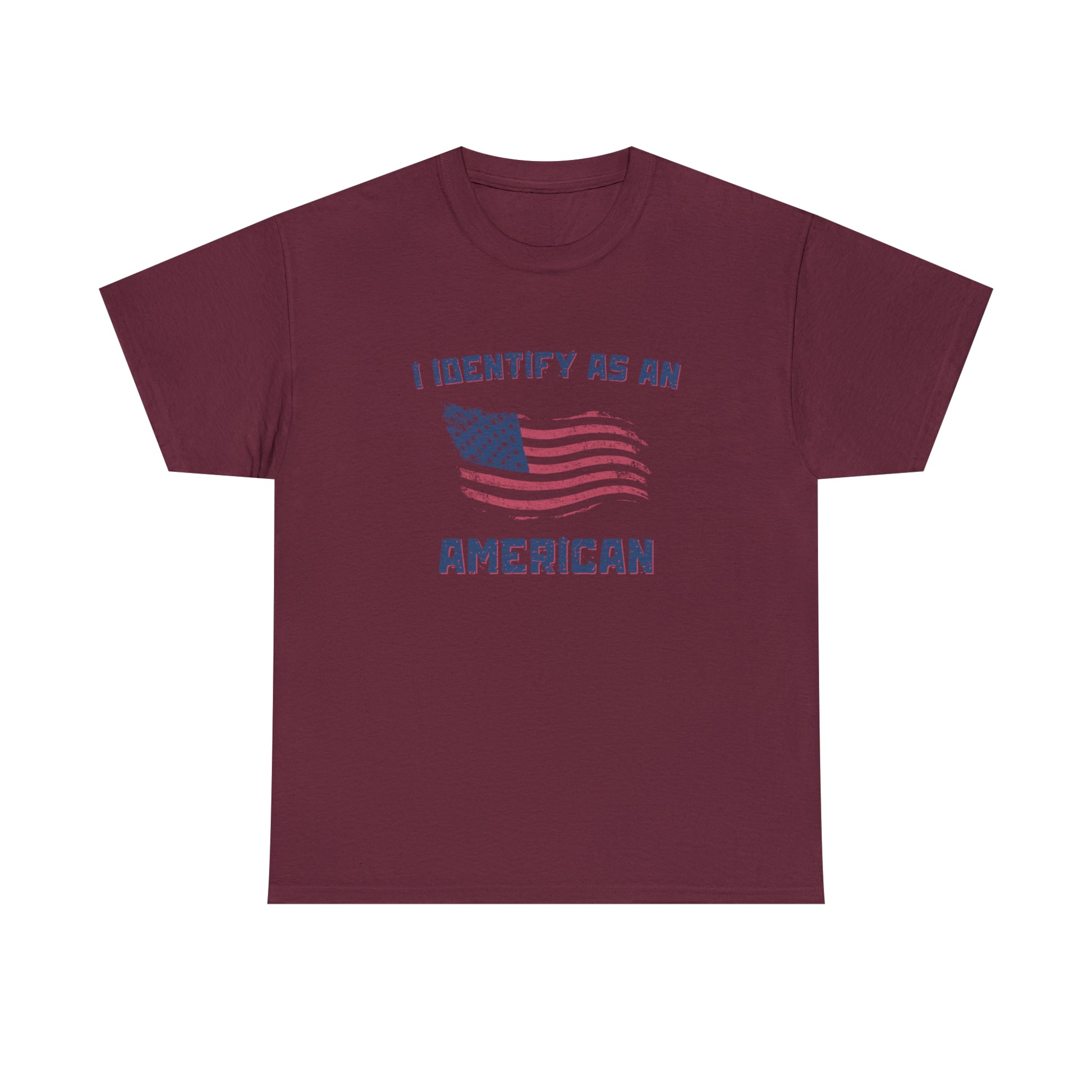 Graphic t-shirt for patriotic Americans with flag design
