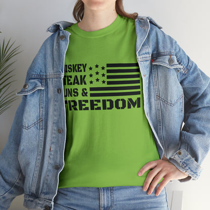 "Whiskey, Steak, Guns & Freedom" T-Shirt - Weave Got Gifts - Unique Gifts You Won’t Find Anywhere Else!