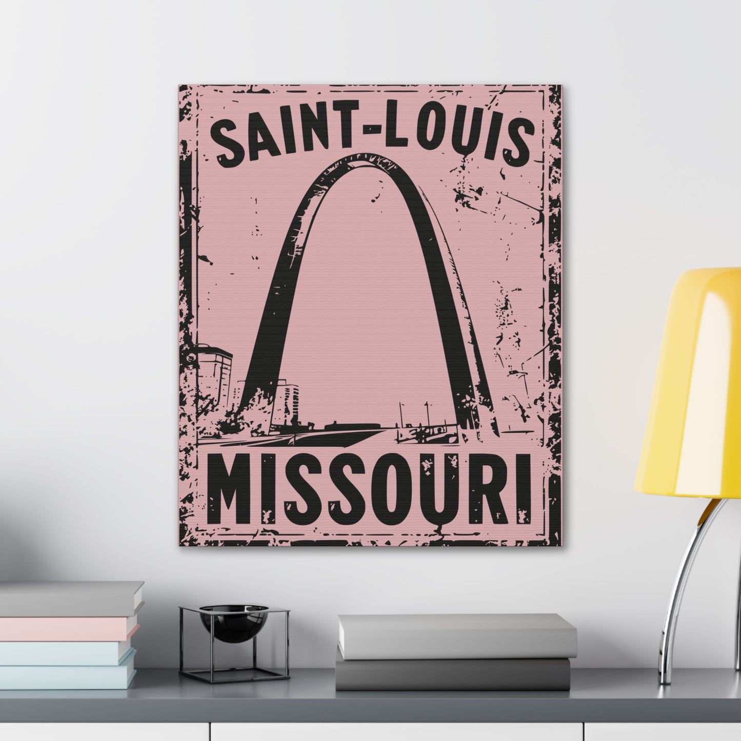 Grunge Saint Louis Arch print for modern decor
