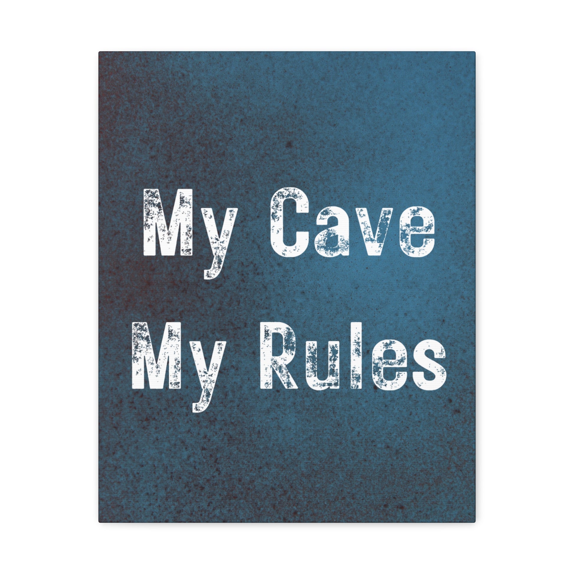 Dark manly wall art with "My Cave, My Rules" saying
