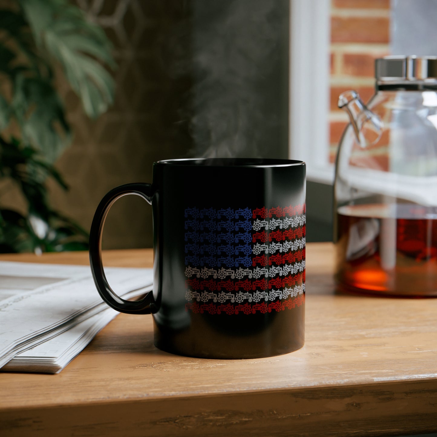 Unique "Tractor American Flag" coffee mug – perfect patriotic gift.