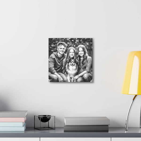 "Black & White Family Photo" Custom Wall Art - Weave Got Gifts - Unique Gifts You Won’t Find Anywhere Else!