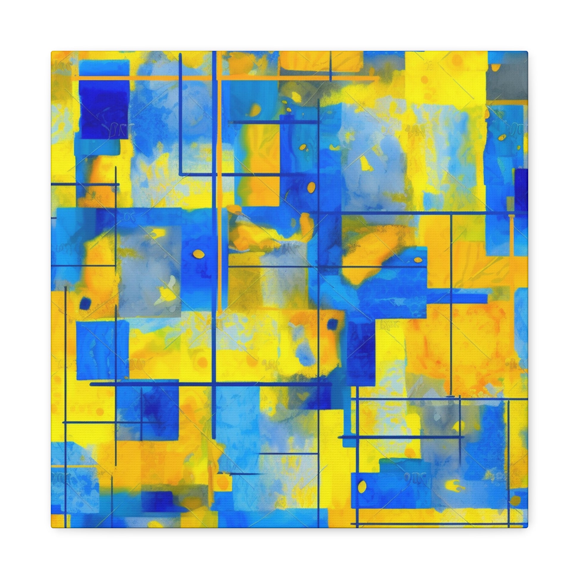 "Yellow & Blue" Canvas Wall Art - Weave Got Gifts - Unique Gifts You Won’t Find Anywhere Else!