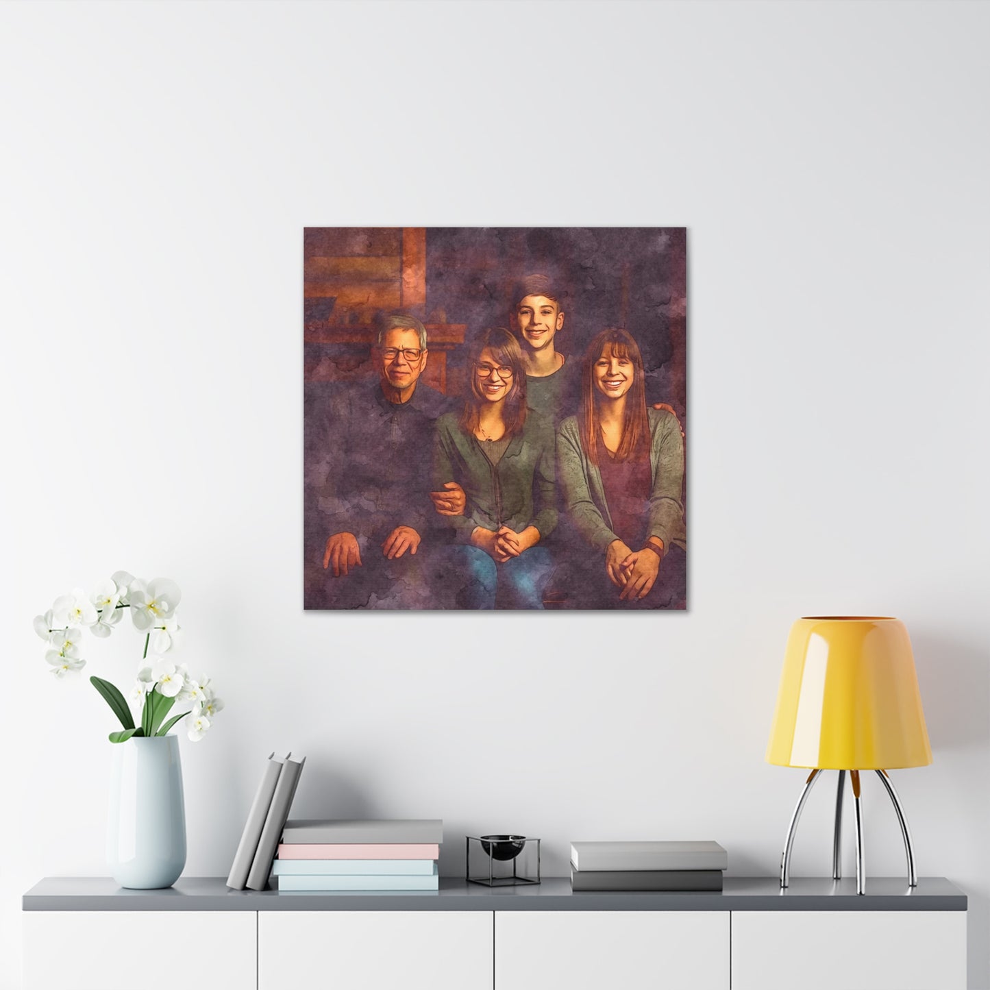 "Family In Watercolor" Custom Wall Art - Weave Got Gifts - Unique Gifts You Won’t Find Anywhere Else!