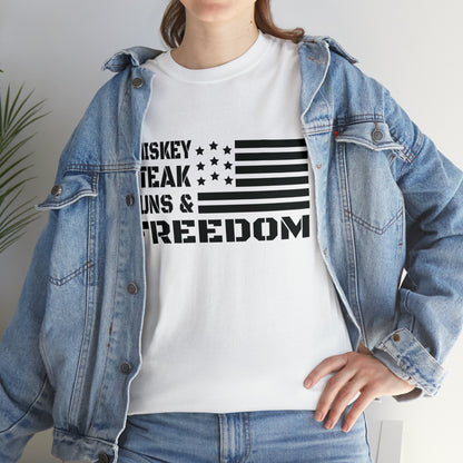 "Whiskey, Steak, Guns & Freedom" T-Shirt - Weave Got Gifts - Unique Gifts You Won’t Find Anywhere Else!