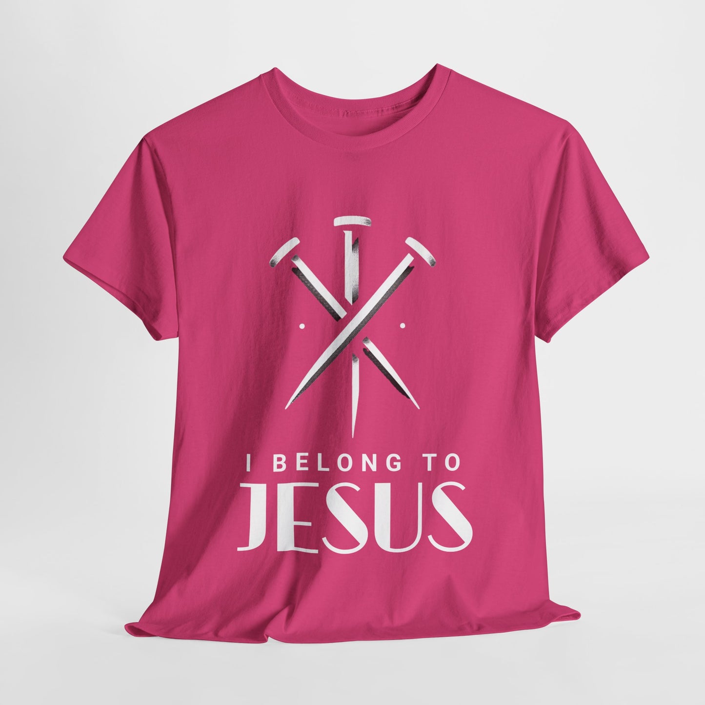 Religious t-shirt with meaningful nail graphic and faith statement
