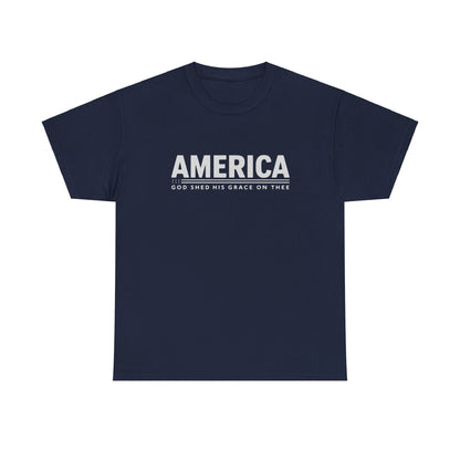 USA-themed t-shirt with religious and patriotic message
