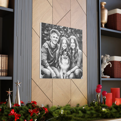 "Black & White Family Photo" Custom Wall Art - Weave Got Gifts - Unique Gifts You Won’t Find Anywhere Else!