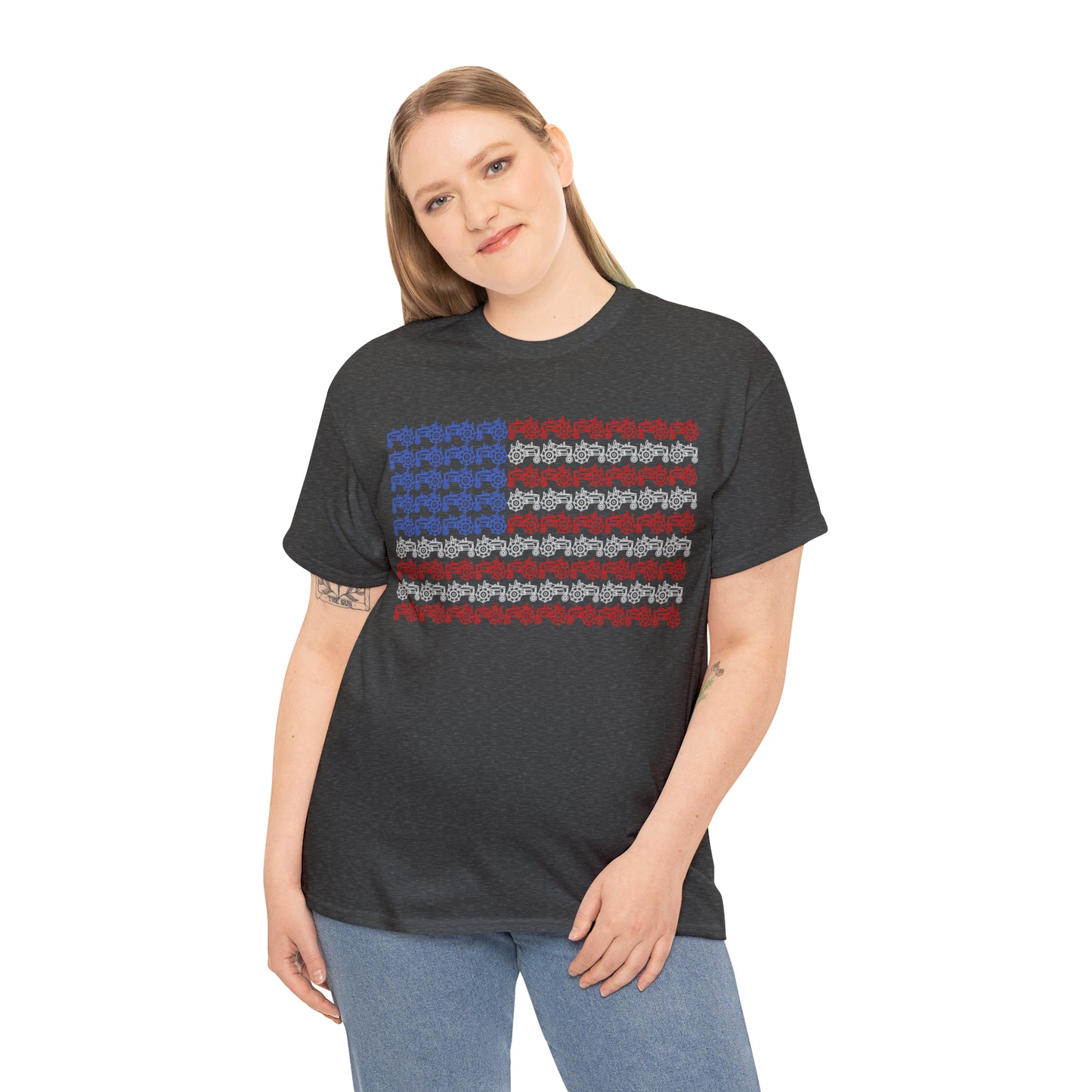 "American Flag Tractors" T-Shirt - Weave Got Gifts - Unique Gifts You Won’t Find Anywhere Else!