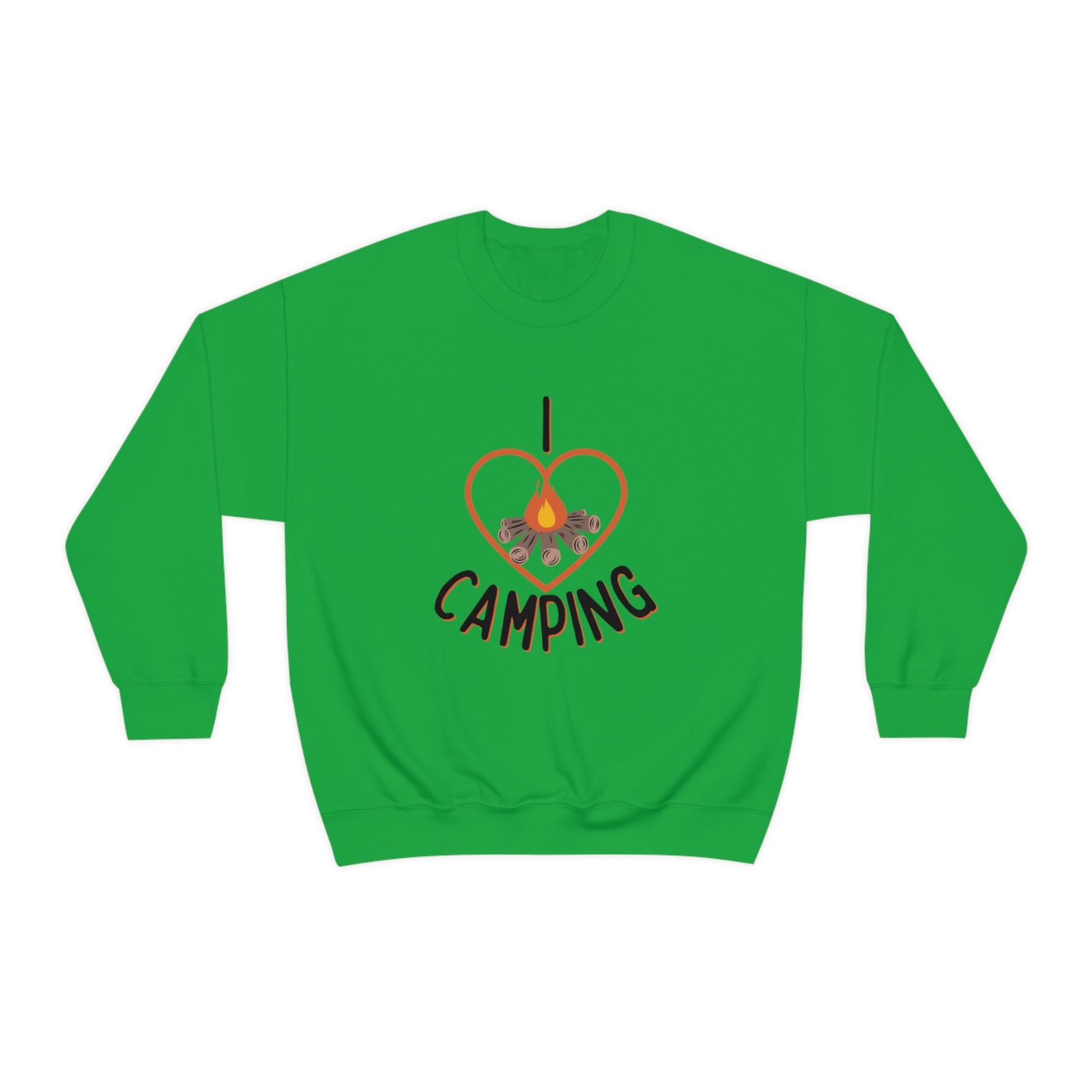 Comfortable hiking sweatshirt with campfire design
